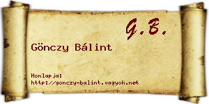 Gönczy Bálint névjegykártya