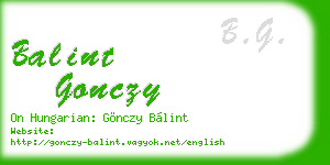 balint gonczy business card